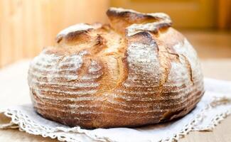 Volcano bread closeup photo