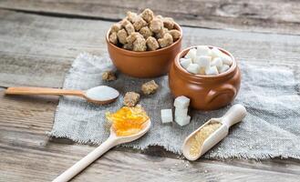 Different types and forms of sugar photo
