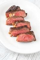 Sliced strip steak photo