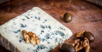Blue cheese with walnuts photo