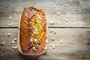 Pumpkin bread loaf photo