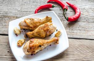 Grilled chicken drumsticks photo