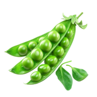 Generated AI peas with leaves on transparent background png