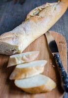 Sliced french bread baguette photo