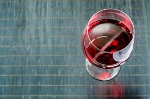 Red Wine In A Wine Glass. The Top View photo