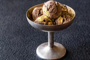 Orange and chocolate ice cream photo