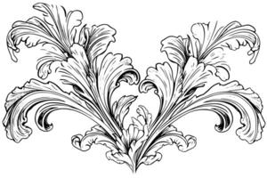 Vintage Floral Illustration Iris Flowers in Art Nouveau Style, Black Outlines. vector