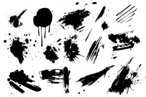 Handcrafted Elements Collection Ink Splatter Sketch Styles and Textures Designs. vector