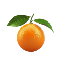 Generated AI orange with leaf on transparent background png