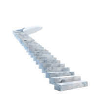 Generated AI 3d stairs with white marble steps on transparent background png