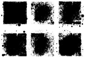 Black grunge box. Paint texture. Square shape. vector