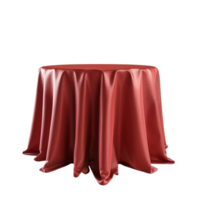 Generated AI red tablecloth on transparent background png