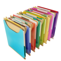 Generated AI a stack of colorful folders on transparent background png