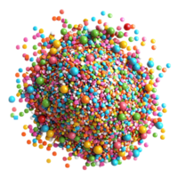 Generated AI a pile of colorful sprinkles on transparent background png