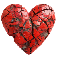 Generated AI broken heart on transparent background png