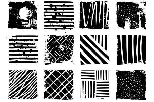 Vintage Ink Frame Set Retro Design Elements with Grungy Texture and Abstract Shapes.