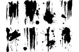 Ink Splatter Set Dynamic Black and White Patterns. vector