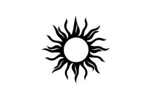 Linear Simple Vintage Sun Icon Simple Logotype Illustration. vector