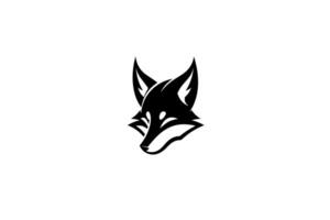 Fox head or face hand drawn ink silhouette. Logotype, emblem or mascot illustration design. vector