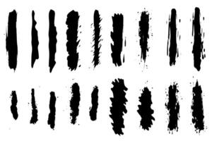 Eroded paintbrush set, brush strokes templates. Grunge design elements for social media. Rectangle text boxes or speech bubbles. Dirty distress texture background. vector