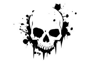 Grunge Skull Abstract Gothic Graffiti Art with Vintage Rock Influence. vector