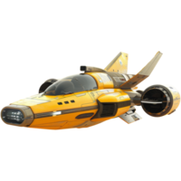 Modern spaceship, transparent background png