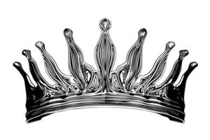 Vintage crown hand drawn ink sketch. Engraved style illustration. vector