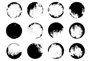 Grunge texture brush circles.Hand drawn paintbrush round shape. Watercolor stroke circles. Set of illustration. vector