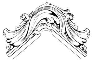 Vintage Baroque Molding Ornate Stucco Fringe in Classic Victorian Style Element. vector