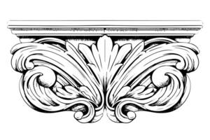 Vintage Baroque Ornamentation Intricate Illustrations of Architectural Stucco Details Element. vector