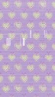 a purple and yellow heart patterned glitch animation video