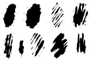 Eroded paintbrush set, brush strokes templates. Grunge design elements for social media. Rectangle text boxes or speech bubbles. Dirty distress texture background. vector