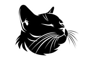 Minimalist Cat Head Icon Simple Design for Pet Shop Logo. vector