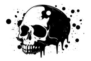 Grunge Skull Abstract Gothic Graffiti Art with Vintage Rock Influence. vector