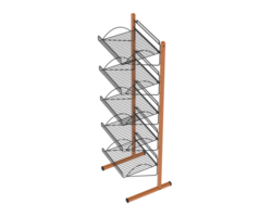 Slat rack display isolated on background. 3d rendering - illustration png