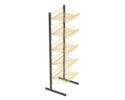 Slat rack display isolated on background. 3d rendering - illustration png