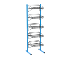 Slat rack display isolated on background. 3d rendering - illustration png