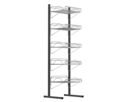 Slat rack display isolated on background. 3d rendering - illustration png