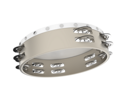 Tambourine isolated on background. 3d rendering - illustration png