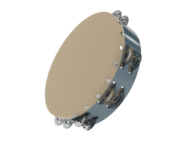 Tambourine isolated on background. 3d rendering - illustration png