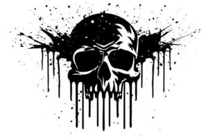 Grunge Skull Abstract Gothic Graffiti Art with Vintage Rock Influence. vector