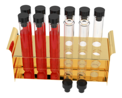 Test blood samples isolated on background. 3d rendering - illustration png