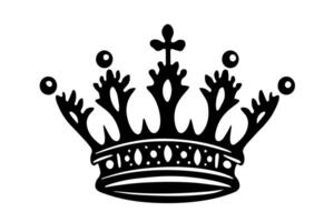 Vintage Crown Engraved Sketch of Royal Victorian Majesty in Logotype Illustration. vector