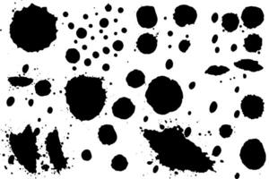 Abstract Black Splash and Splat Background with Ink Blot Texture. vector