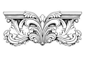 Vintage Baroque Ornamentation Intricate Illustrations of Architectural Stucco Details Element. vector