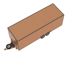 bil trailer isolerat på bakgrund. 3d tolkning - illustration png