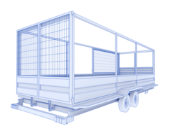 Cage trailer isolated on background. 3d rendering - illustration png