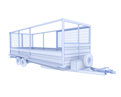 kooi aanhangwagen geïsoleerd Aan achtergrond. 3d renderen - illustratie png