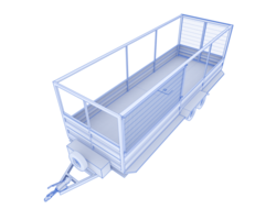 Cage trailer isolated on background. 3d rendering - illustration png