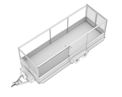 kooi aanhangwagen geïsoleerd Aan achtergrond. 3d renderen - illustratie png